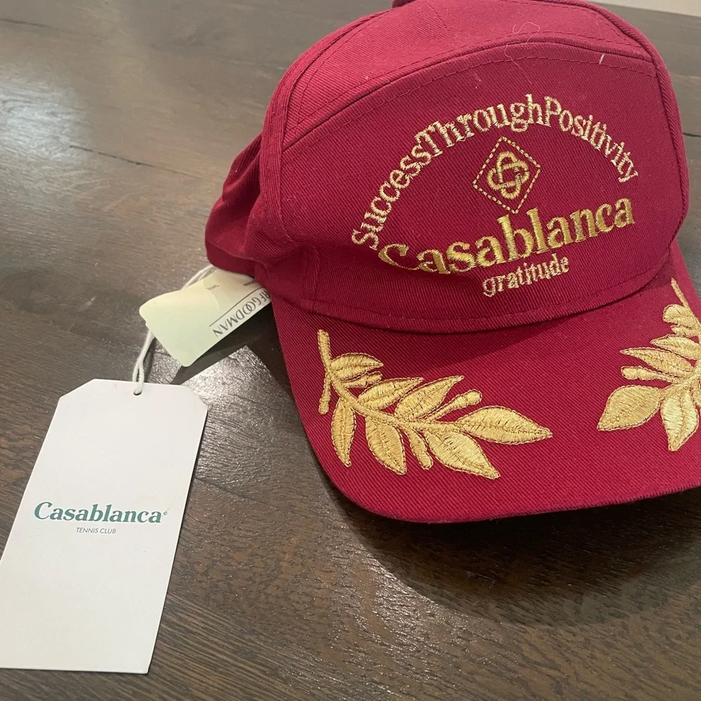 Casablanca Red and Gold Embroidered Hat - Picture 2 of 3